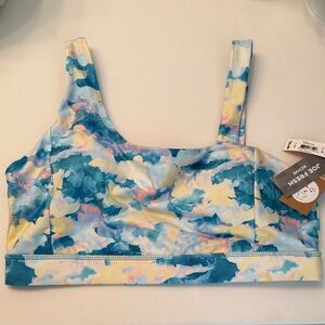 Joe Fresh Blue and Yellow Abstract Sports Bra